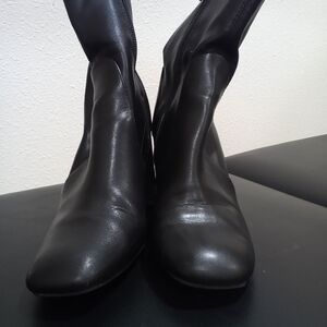 Target Black Square Toe Block Heel Ankle Boots Size 6.5 F16875410-0222